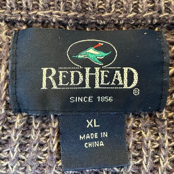 Redhead Mens Henley Sweater XL Cotton/Acrylic Blend Brown Textured Knit - Picture 5 of 12